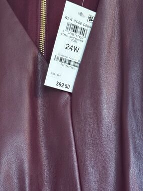INC International Concepts Faux-Leather Jacket in Deep Burgundy with Gold Zipper